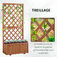 OUTSUNNY - Jardinière avec treillis - bac à fleurs - jardinière sur pied - dim. 72,5L x 31,5l x 149,5H cm inserts d'irrigation inclus bois sapin pré-huilé - vignette