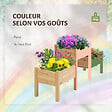 OUTSUNNY - Jardinière sur pieds carré potager 2 étages dim. 184L x 45l x 80H cm inserts d'irrigation bois sapin pré-huilé - vignette