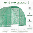 OUTSUNNY - Serre de jardin tunnel surface sol 4,5 mÂ² dim. 3L x 1,5l x 2H m châssis tubulaire renforcé porte zippée 2 fenêtres enroulables vert - vignette