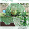 OUTSUNNY - Serre de jardin tunnel surface sol 4,5 mÂ² dim. 3L x 1,5l x 2H m châssis tubulaire renforcé porte zippée 2 fenêtres enroulables vert - vignette