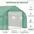 OUTSUNNY - Serre tunnel de jardin grande taille dim. 3,47L x 3l x 2H m - 6 fenêtres et porte zippée enroulable - acier galvanisé PE haute densité vert - vignette