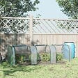 OUTSUNNY - Serre de jardin tunnel 2,95L x 1l x 0,8H m 3 portes zippées bâche PVC transparent métal époxy vert - vignette