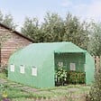 OUTSUNNY - Serre tunnel de jardin 3,5 x 3 x 2 m grande taille 6 fenêtres vert - vignette