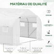 OUTSUNNY - Serre tunnel de jardin 3,5 x 3 x 2 m grande taille 6 fenêtres blanc - vignette