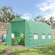 OUTSUNNY - Serre de jardin tunnel 4,5L x 2l x 2H m châssis tubulaire acier galvanisé renforcé 1,8 cm 6 fenêtres 1 porte vert - vignette