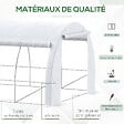 OUTSUNNY - Serre de jardin tunnel 18 m² dim. 5,97L x 3,02l x 2H m - 12 fenêtres, porte zippée enroulable - châssis tubulaire acier galvanisé, bâche PE haute densité blanc - vignette