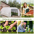 OUTSUNNY - Serre de jardin tunnel 18 m² dim. 5,97L x 3,02l x 2H m - 12 fenêtres, porte zippée enroulable - châssis tubulaire acier galvanisé, bâche PE haute densité blanc - vignette