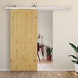 HOMCOM - Kit de porte coulissante système galandage pour porte épaisseur 35-45 ou 40-45 mm longueur rail 1,83 m charge max. 100 Kg acier blanc - vignette