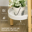 OUTSUNNY - Support à fleurs style scandinave 4 niveaux - porte plante 4 étagères - bois bambou verni métal blanc - vignette