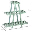 OUTSUNNY - Étagère à fleurs pyramidale en bois - porte plante bois 3 étagères - dim. 76L x 26l x 76H cm - sapin vert d'eau - vignette