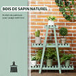 OUTSUNNY - Étagère à fleurs pyramidale en bois - porte plante bois 3 étagères - dim. 76L x 26l x 76H cm - sapin vert d'eau - vignette