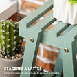 OUTSUNNY - Étagère à fleurs pyramidale en bois - porte plante bois 3 étagères - dim. 76L x 26l x 76H cm - sapin vert d'eau - vignette