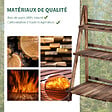 OUTSUNNY - Etagère échelle à fleurs pliable 3 niveaux bois de sapin traité carbonisation - vignette