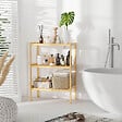 HOMCOM - Etagère de rangement 3 niveaux sur pied - étagères à lattes - dim. 62L x 33l x 80H cm - bois de bambou - vignette