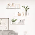 HOMCOM - Lot de 3 étagères murales flottantes - dim. 80L x 18l x 18H cm - kit complet de fixation inclus - MDF grain de bois blanc - vignette