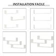 HOMCOM - Lot de 3 étagères murales flottantes - dim. 80L x 18l x 18H cm - kit complet de fixation inclus - MDF grain de bois blanc - vignette