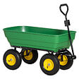 OUTSUNNY - Chariot de jardin à main benne basculante 75° 125L charge max. 200 Kg 4 roues pneumatiques acier PP jaune vert - vignette