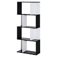 HOMCOM - Bibliothèque étagère meuble de rangement design contemporain en S 4 étagères 60L x 24l x 148H cm noir blanc - vignette