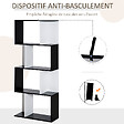 HOMCOM - Bibliothèque étagère meuble de rangement design contemporain en S 4 étagères 60L x 24l x 148H cm noir blanc - vignette