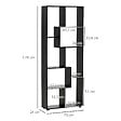 HOMCOM - Bibliothèque étagère meuble de rangement dim. 70L x 24l x 178H cm en zigazag et 8 espaces en panneau de particules noir - vignette