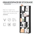 HOMCOM - Bibliothèque étagère meuble de rangement dim. 70L x 24l x 178H cm en zigazag et 8 espaces en panneau de particules noir - vignette