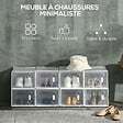 HOMCOM - Lot de 8 boites cubes rangement à chaussures modulable avec portes transparentes - dim. 25L x 35l x 19H cm - PP blanc transparent - vignette