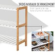 HOMCOM - Etagère à chaussures, étagère de rangement, meuble chaussures 3 niveaux bambou MDF blanc - vignette