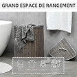 HOMCOM - Panier à linge d'angle corbeille à linge bac à linge 55 L couvercle sac amovible poignée bambou tissu gris - vignette
