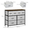 HOMCOM - Commode meuble de rangement 8 tiroirs - dim. 100L x 30l x 78H cm - structure acier noir tissu pliant gris - vignette