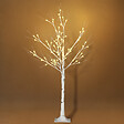 HOMCOM - Arbre lumineux LED - décoration lumineuse de Noël - 72 LEDS - 1,2H m - métal PP blanc - vignette