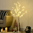 HOMCOM - Arbre lumineux LED - décoration lumineuse de Noël - 72 LEDS - 1,2H m - métal PP blanc - vignette