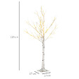 HOMCOM - Arbre lumineux LED - décoration lumineuse de Noël - 72 LEDS - 1,2H m - métal PP blanc - vignette