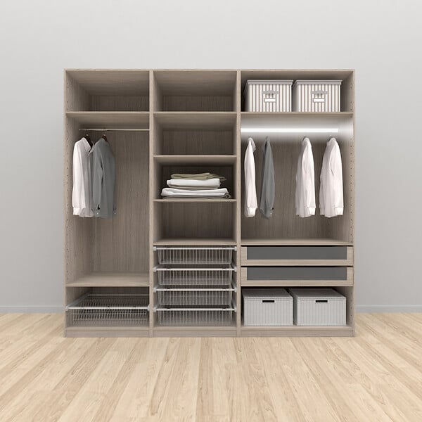MODE DE VIE - Colonne pour dressing Rubyx - Chêne gris - L75xH230xP58cm - large