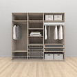 MODE DE VIE - Colonne pour dressing Rubyx - Chêne gris - L75xH230xP58cm - vignette