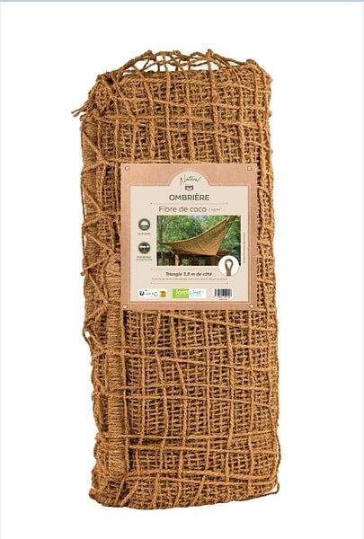 JARDILINE - Voile d'ombrage triangulaire coco - Naturel - L.350xH.2cm - large