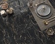 CERAM INDUSTRIE - Carreau grès cérame Marquina Gold - Noir - 59,7x119,7cm - vignette