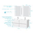 AURLANE - Meuble Salle de Bains 120 cm Laqué Blanc 4 Tiroirs, Vasque, Miroirs 60x80 à Leds intégrées - XENOS - vignette