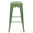 OVIALA - Lot de 4 tabourets de terrasse en métal mat vert cactus - Indus - vignette