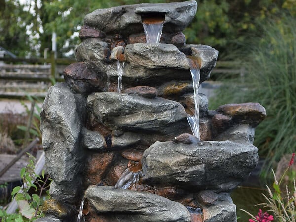 UBBINK - Fontaine de jardin Bonorva bloc de rochers avec cascade et éclairage LED - Ubbink - large