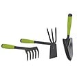 ITOOLS - Kit 3 outils de jardin Acier renforcé Manche plastique Serfouette Transplantoir Rateau ITOOLS - vignette