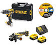DEWALT - Pack 2 outils 18V XR (DCD791/DCG405) + 25 disques à  tronçonner (DT43906) + 2 batteries 5.0Ah + chargeur + TSTAK - DEWALT - DCK2020P2T/DT43906 - vignette