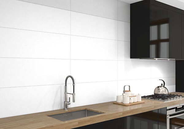 CERAM - Carreau mural pâte blanche Blanco - Mat - 30x90cm - large