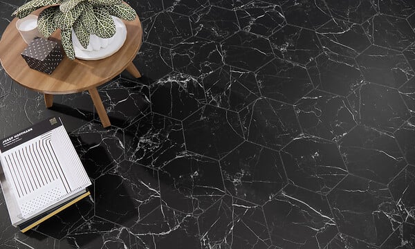 CERAM INDUSTRIE - Carrelage intérieur sol et mur Marquina - Black - 20x24 - 0.92m2/bte - large