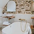 ESSEBAGNO - Manopola mitigeur bain-douche mécanique or brossé marbre - vignette