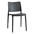 OVIALA - Chaise de terrasse ajourée en plastique noire - Riga - vignette