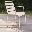 OVIALA - Fauteuil de jardin en métal ivoire - Palavas - vignette