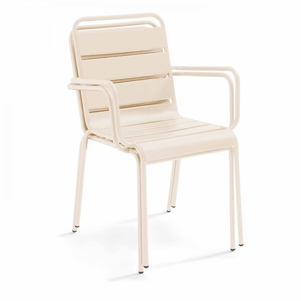 OVIALA - Fauteuil de jardin en métal ivoire - Palavas - large