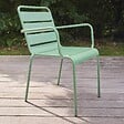 OVIALA - Fauteuil de jardin en métal vert sauge - Palavas - vignette