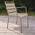 OVIALA - Fauteuil de jardin en métal taupe - Palavas - vignette
