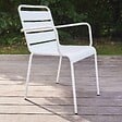 OVIALA - Fauteuil de jardin en métal blanc - Palavas - vignette